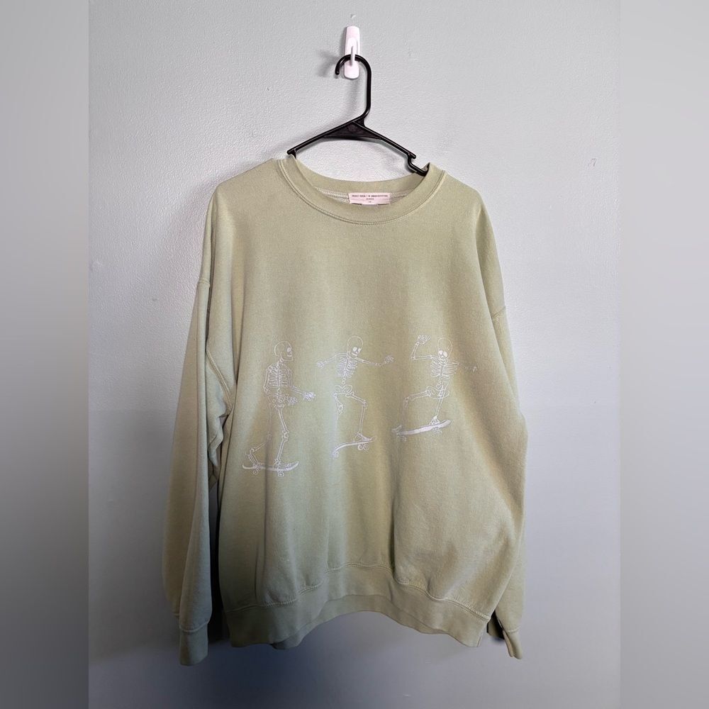 Project Social T Urban Outfitters Women's Sweatshirt Skeleton Skate Green L/XL